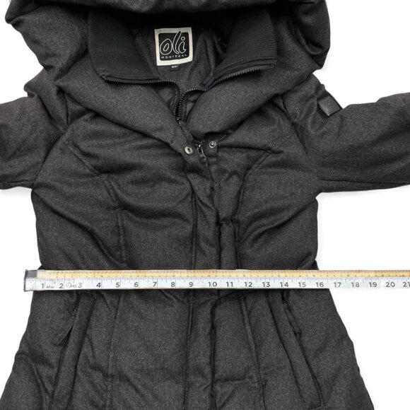 Oli Montreal Hooded Black Down Winter Coat Jacket Parka Women's Medium - Picture 8 of 12